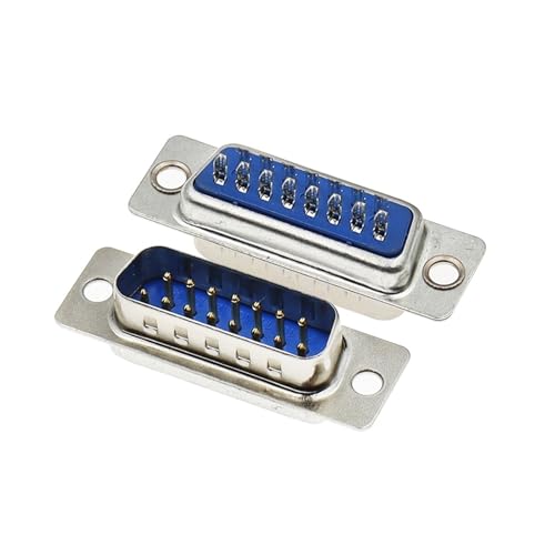 Adaptador DB15 macho puerto serie RS232 conector D-Sub 15 pines soldado azul 5 unidades