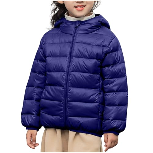 Kids Lightweight Puffer Jacket Girls Packable Hooded Down Coat Zip Up Warm Windproof Winter Jacket Ski Outwear 4-13Y