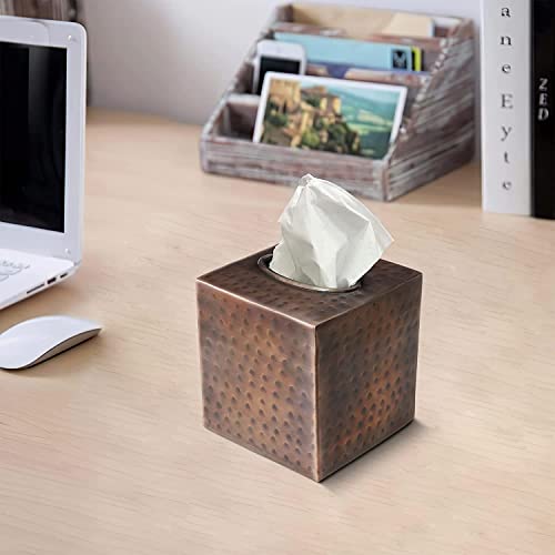 Monarch Abode 19627 Hand Hammered Tissue Box Square Cover Holder And Dispenser thumb #4