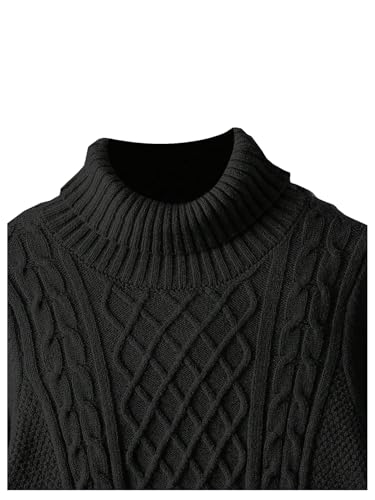 SOLY HUX Toddler Girl's Turtleneck Sweater Long Sleeve Fashion Cable Knit Casual Jumper Tops3