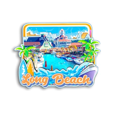 Imán Decorativo Refrigerador Long Beach 3-4 Pulgadas miniatura 1