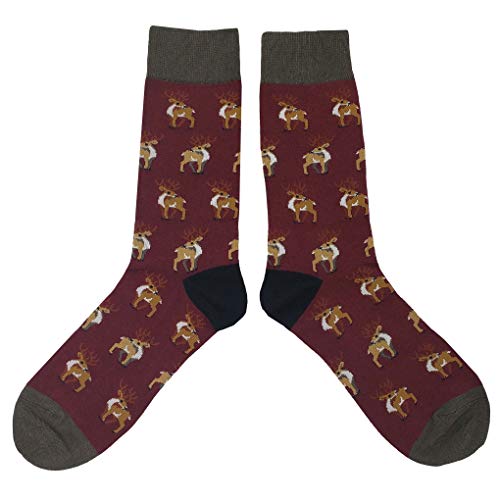 Small Deer Dress Socks Funny Novelty Crazy Fun Design Men Size 8-12 Cotton Casual Crew Colorful Funky Fancy Socks Gift for Men2