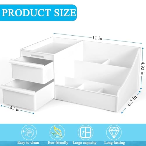 Image of Desk Organizer Storage Box with Drawer