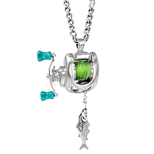 Genérico Mini collar de carrete de pesca, collar de carrete con mango giratorio y guía de línea móvil, para pescadores, pescadores y amantes de la pesca (1 pcs)