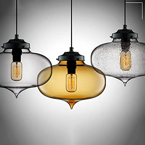 Lámpara colgante de cristal multicolor E27 ajustable para techos altos tipo loft 3