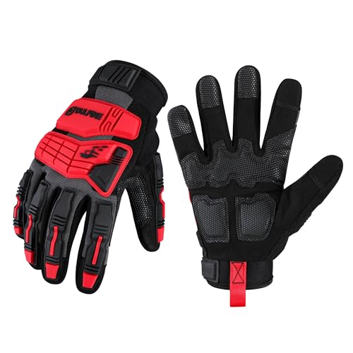 DULFINE Impact-Resistant Work Gloves Men, Heavy Duty