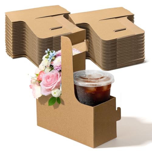 FMP 2 Cup Drink Carrier with Handle (60 Pack) Kraft
