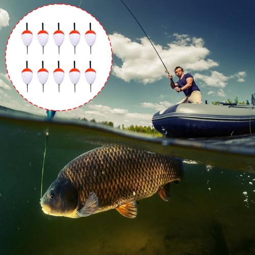 10Pzs Boyas de Espuma Dura de Alta Dureza Flotantes en Rojo y Blanco para Pesca en Mar y Roca FACAILUO miniatura 2