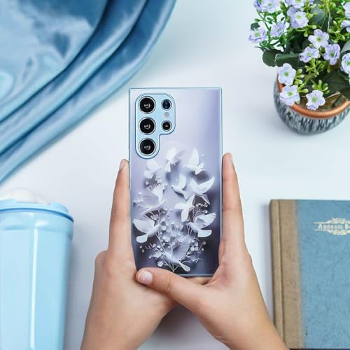 Image of Peeperly Back Cover Case for Samsung Galaxy S23 Ultra Scratch Resistant Anti-Slip TPU Shockproof Protective Durable Serene Peace Dove Design Case for Girls & Women