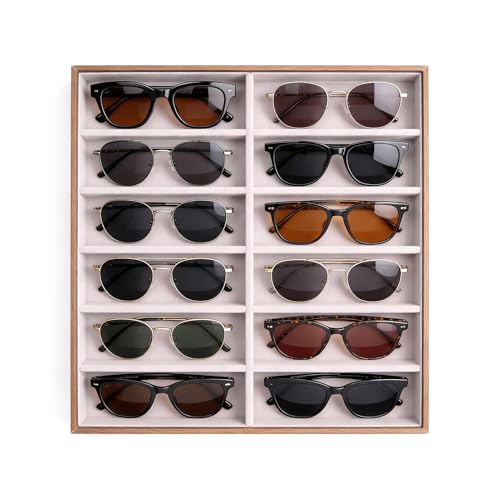 Mallette de rangement pour lunettes de soleil organisateur grande capacité à 12 grilles