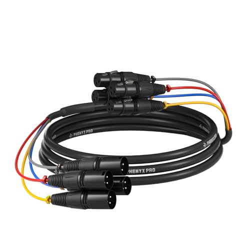 Câble microphone équilibré à code couleur XLR Phenyx Pro 4 canaux 3m