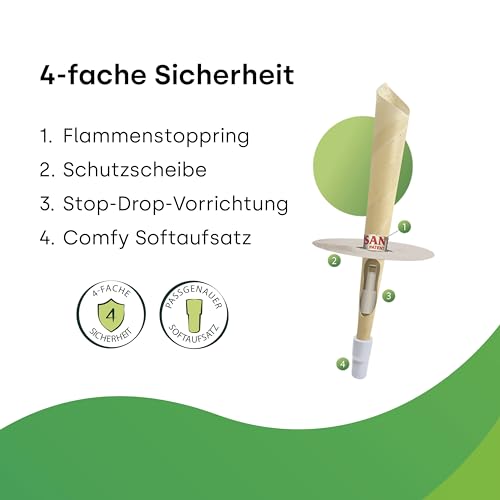 OTOSAN natürliche Ohrkerzen 2 Stk zur Pflege und Hygiene bei Ohrenbeschwerden | Ohrenkerzen mit Propolis und 4 Safety Features | Medizinprodukt