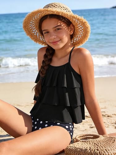Image of UIQUR Girls Swimsuit Two Pieces Tankini Set Bikini Bathing Suits 7-16Y