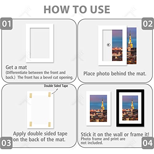 Golden State Art, Pack Of 25, 5X7 White Picture Mats Mattes With White Core For 4X6 Pictures #TOP3