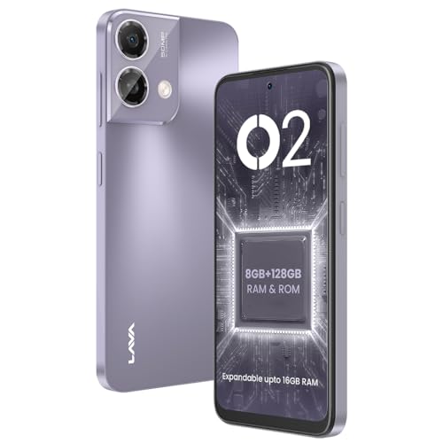Lava O2 (Majestic Purple, 8GB RAM, UFS 2.2 128GB Storage) |AG Glass Back|T616 Octacore Processor|18W Fast Charging|6.5 inch 90Hz Punch Hole Display|50MP AI Dual Camera|Upto 16GB Expandable RAM 3 41X26bzNpjL