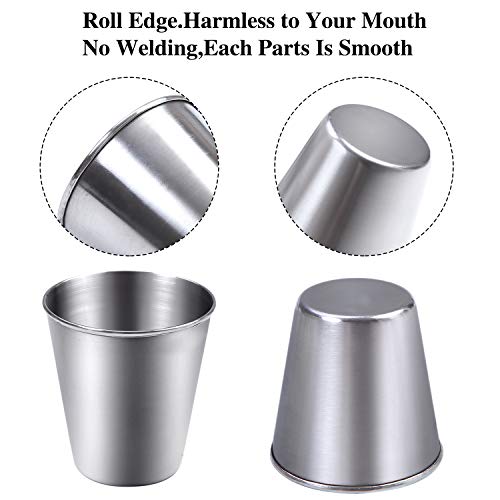 Image of Ruisita 12 Pieces Stainless Steel Shot Cups Stainless Steel Shot Glass Drinking Tumbler (2.3 Ounce /70 ml)