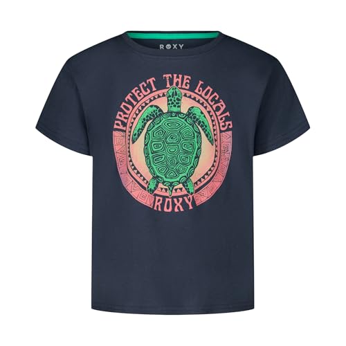 Image of Roxy Girls' Short Sleeve Boyfriend Fit Logo Tee, Crew Neck Graphic T-Shirt, Soft & Comfortable