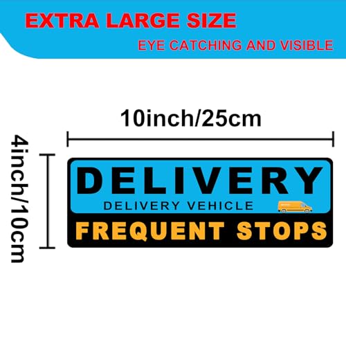 Image of 2 Pack Delivery Driver Car Magnet Signs, Delivery Vehicle Magnetic Car Sign, Reflective Delivery Driver Magnet for Car Frequent Stops (Blue-2 Pack)