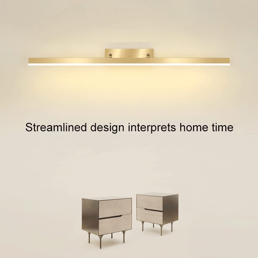Luz de gabinete de espejo de metal lineal para baño, lámpara de pared ajustable de 180 ° hacia arriba y hacia abajo, luces delanteras de espejo de iluminación decorativa de tocador LED moderno, lámpar