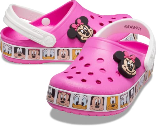 Crocs FunLab Disney Minnie Mouse Sandália, Meninos e Meninas, Rosa (Electric Pink), 28
