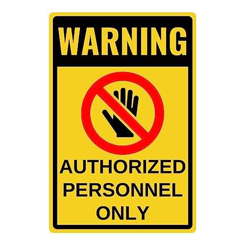 Panneau en aluminium d'avertissement en métal jaune Authorized Personnel Only pour porte