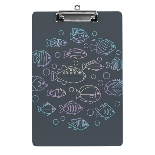 Clipboard porte-formulaires A4 en poisson avec pince robuste pour documents