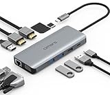 Omars Docking Station Triple Display USB C Hub Dual HDMI mit VGA USB C Adapter Multiport Docking Station 2 HDMI 4K,Gigablit Ethernet RJ45,PD 100W,4xUSB,SD/TF für MacBook Pro/Air M1 M2,Dell,HP,Surface