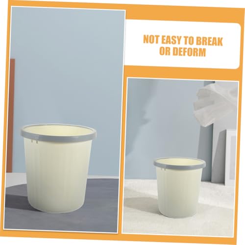 Caneca de basura rectangular sin tapa beige miniatura 3