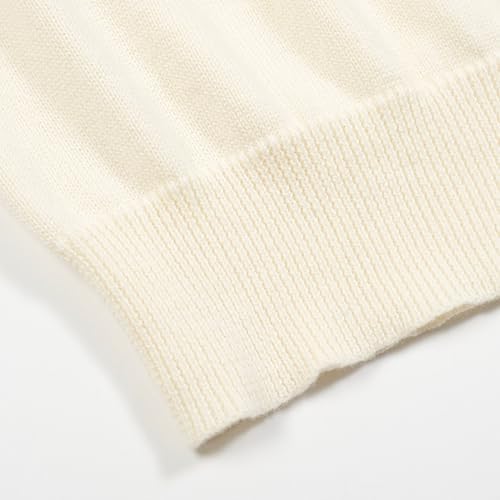 Women's Knitted T-Shirt Short Sleeve, 1960s Mod Style Hand-Drawn Dog Pattern Crewneck Tops White4