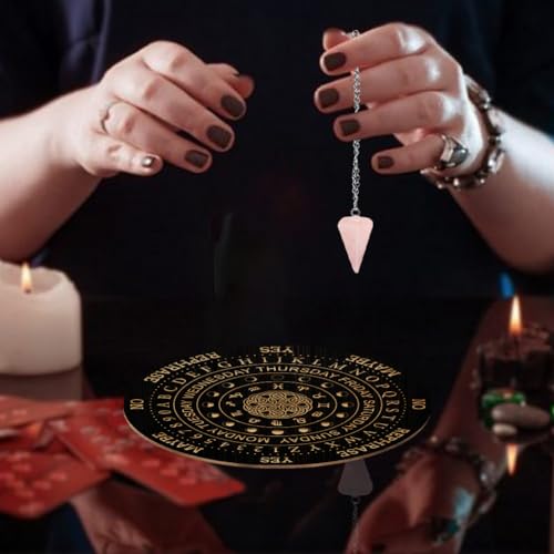 Pendule de sorcière avec cristal de quartz rose, le coffret ésotérique idéal