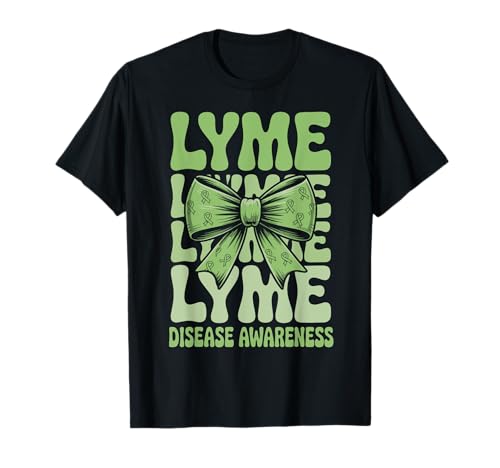 Lyme Warrior Groovy Bow Coquette Lyme Disease Awareness Camiseta