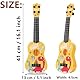 Mini Gitarre, Kindergitarre, Spielzeug Gitarre, Ukulele Gitarre Spielzeug, Gitarre Spielzeughen, Ukulele Kinder mit 4 Verstellbaren Seiten, für Kinder, Kleinkinder, Mädchen (41cm / Gelb)