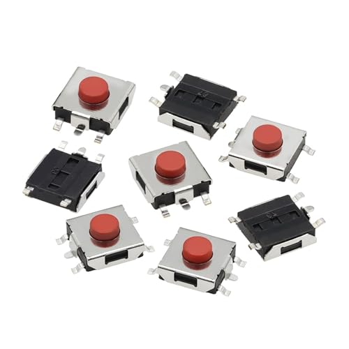 Interrupteur bouton-poussoir SMD 6x6x3,1 mm rouge 5 broches pour circuit imprimé