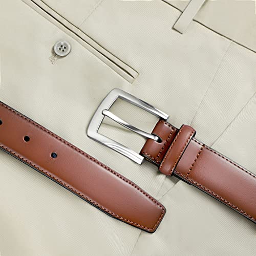 Image of MILORDE Men's Genuine Leather Dress Belt, Handmade, 100% Cow Leather, Fashion & Classic Designs for Work Business and Casual
