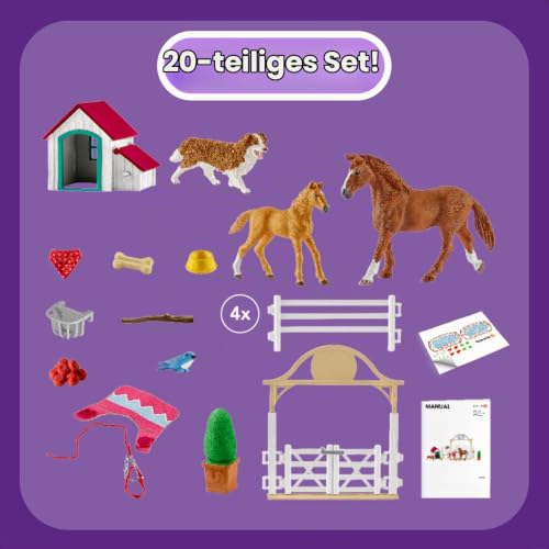 Schleich 42458 Horse Club Hannahs Gastpferde mit Hündin Ruby, für Kinder ab 5-12 Jahren, Horse Club - Spielset – Ansicht 3