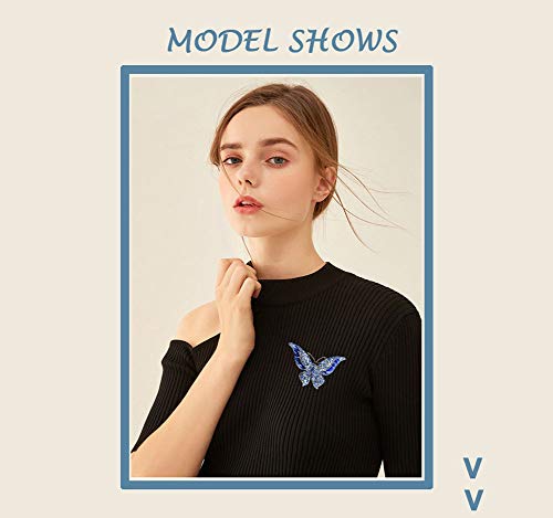 Image of Suoirblss 3.74 Inches Vintage Rhinestone Butterfly Brooch Pin Crystal Cute Animal Rhinestones Corsage Pin