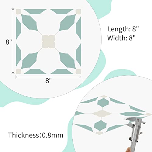 Morcart 20 Sheet Peel And Stick Floor Tiles, 8X8 Inches Light Blue Vinyl Flooring For Kitchen, Staircase, Apartment, Rv, Fireplace, Bathroom Peel And Stick Tiles For Floor,Stick On Floor Tiles #TOP6