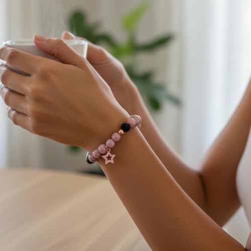 Image of 5 Senses Co. Luxury Celestial Bracelet Gift Set Combo for Women | Gift for Women, Mother, Sister, Friend, Girlfriend, Birthday | Couple Gifts | Certified Natural Stone Crystal Bracelet with Metallic Charm & Long Lasting Luxurious Moonlight Perfume | Birthday Card