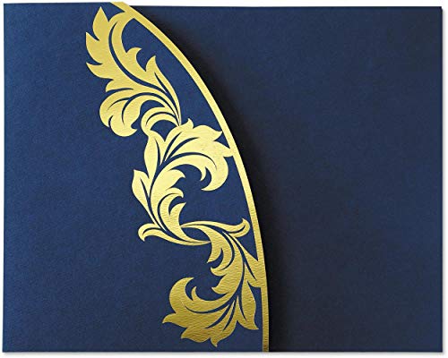 Paperdirect Accolade Premier Fold Certificate Jackets, 9 Inches X 12 Inches Folded, Blue With Gold Foil, 10 Count, Certificate Cover For School, Work, Graduation & Awards, Certificate Holder #TOP17