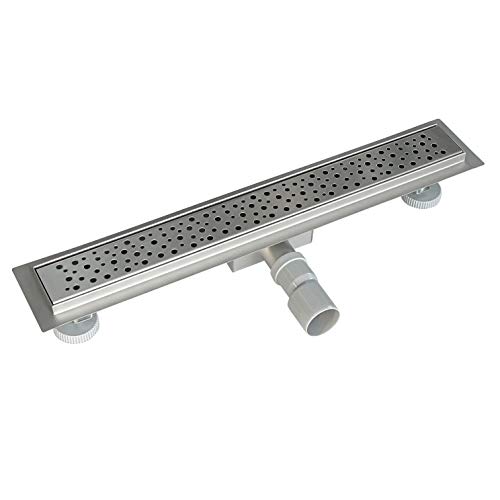 Acezanble Caniveau de Douche Italienne en Acier Inox Siphon Sol d'évacuation pour Salle de Bain Rectangulaire en Modèle O 60 cm