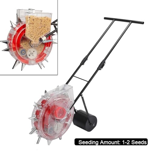 Lfhelper Semeadora manual, rolo de semeadura de jardim, aplicador de fertilizante, plantador de file