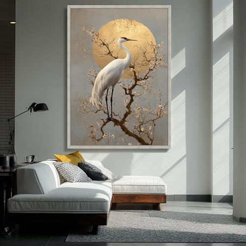 Décoration Murale sur Toile Fleurs Grue Blanche Grand Format 70x100