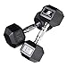 Amazon Brand - Symactive Rubber Coated 30 Kg Hex Dumbbells Set for Full Body Workout (Set of 2