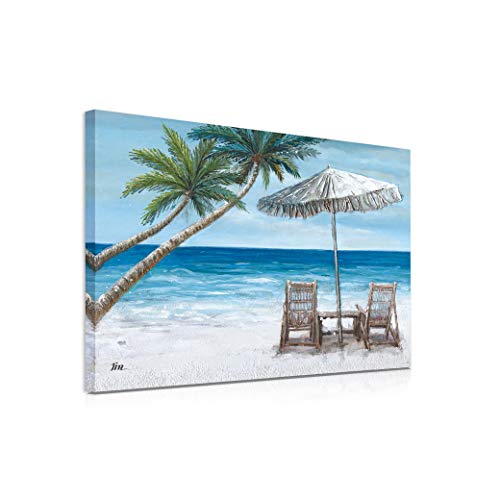 B BLINGBLING Tropical Beach Canvas Wall Art: Large Coastal Palm Tree Seashore Wall Decor for Living Room Framed and Easy to Hang (24"x32"x1Panel) - Image 7
