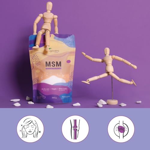 Vegavero MSM Pulver hochdosiert 300g – Nachfüllbeutel fein kristallines Methylsulfonylmethan Pulver - reiner organischer Schwefel - ohne Zusatzstoffe - Laborgeprüft & vegan