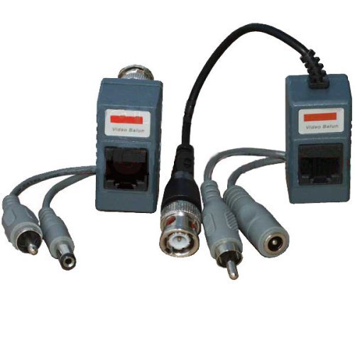 VideoSecu 1 Pair Video Balun Network Transceiver with Video Audio Power Connectors 1EK
