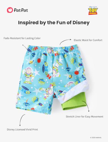 Image of Disney Stitch Spiderman Star Wars Cars Toy Story Mickey Boy Swim Trunks UPF50+Swim Shorts Compression Liner & Quick-Dry 6M-9Y