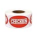 Meat Labels Bundle - 1.75 x 1 Inch Beef/Chicken/Pork Stickers in Bright Red for Butcher Markets Supermarket Grocery Store Stickers Food Truck Deli Food Choice Package Label - 900 Count