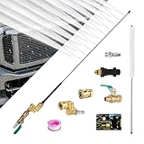 Radiator Cleaning Wand 24 Inch, 10-Hole Round Tube Design, Air & Water Powered Radiator Flush Kit for Cars, SUVs & AC Condensers