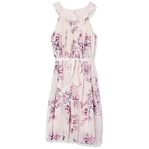 Speechless Girls' Pleated Halter Neck Chiffon Dress